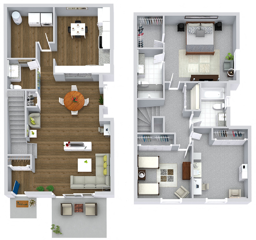 Our largest, most luxurious townhome at 1,500 sq. ft. of immeasurable elegant living.