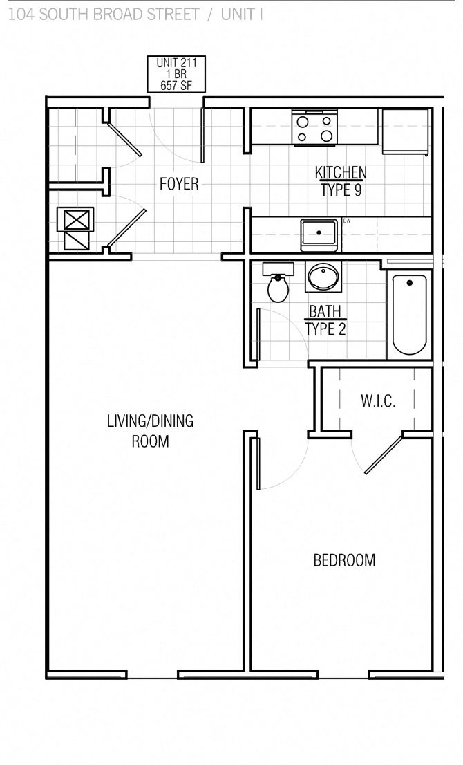 1 Br 1 Ba Type I