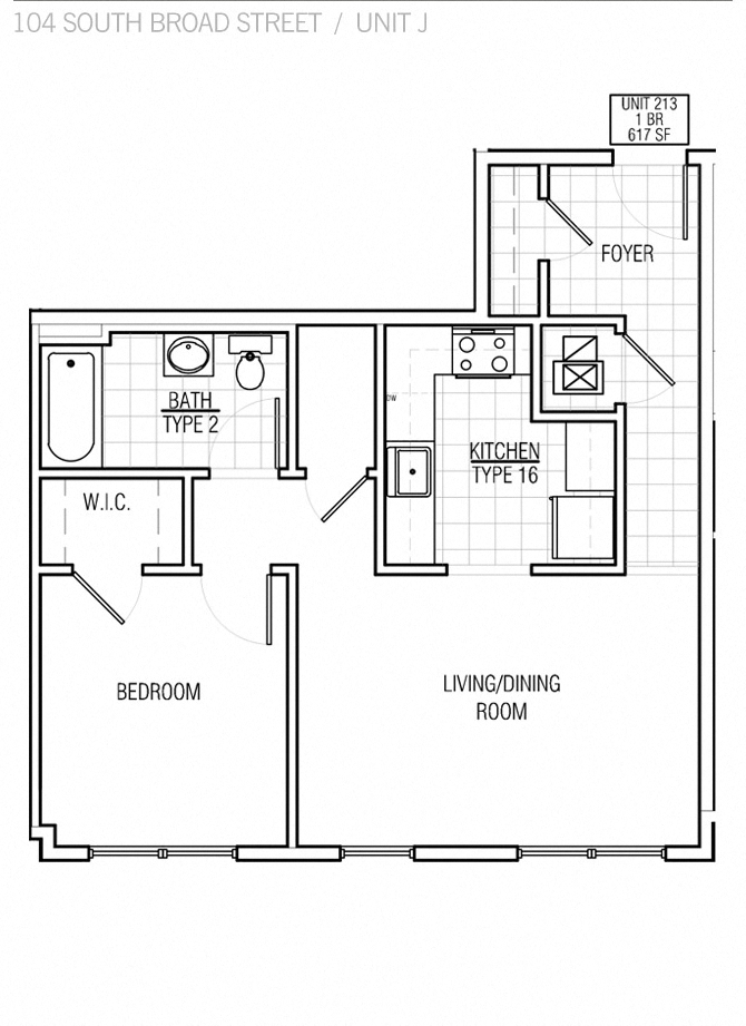 1 Br 1 Ba Type J