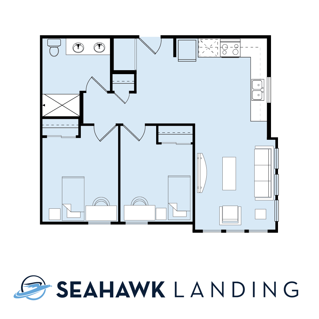 2 Bed 1 Bath  (Accessible)