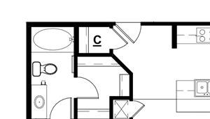 2 Bed, 2 Bath, 1025 sq. ft. PLAN2A floor plan