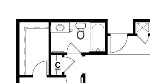 2 Bed, 2 Bath, 1081 sq. ft. PLAN2B floor plan