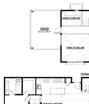 2 Bed, 2 Bath, 1386 sq. ft. PLAN2B MEZZ floor plan