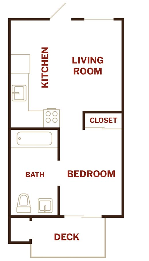 Studio Floor Plan l The Breakers in Santa Cruz CA