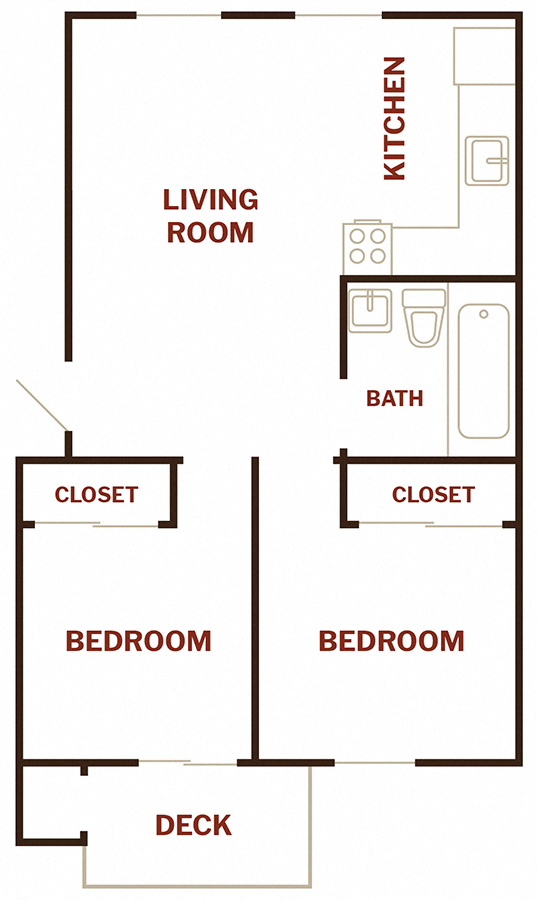Two Bedroom Floor Plan l The Breakers in Santa Cruz CA