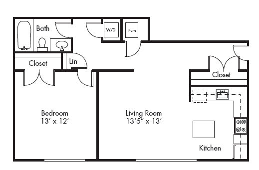 1 Bedroom w/washer & dryer