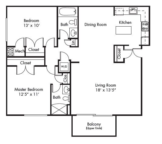 2 Bedroom 2 Bath w/washer & dryer
