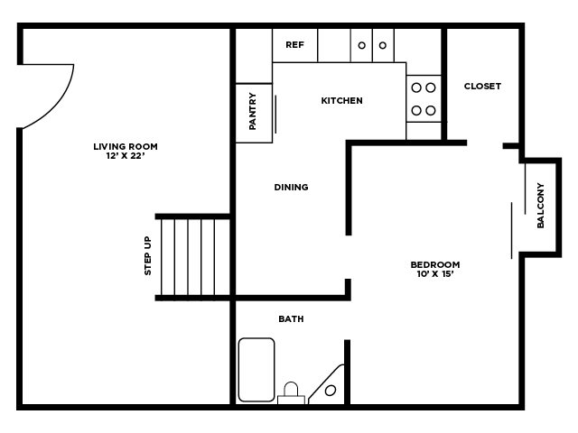 One Bedroom Floor Plan Floor Plan 1