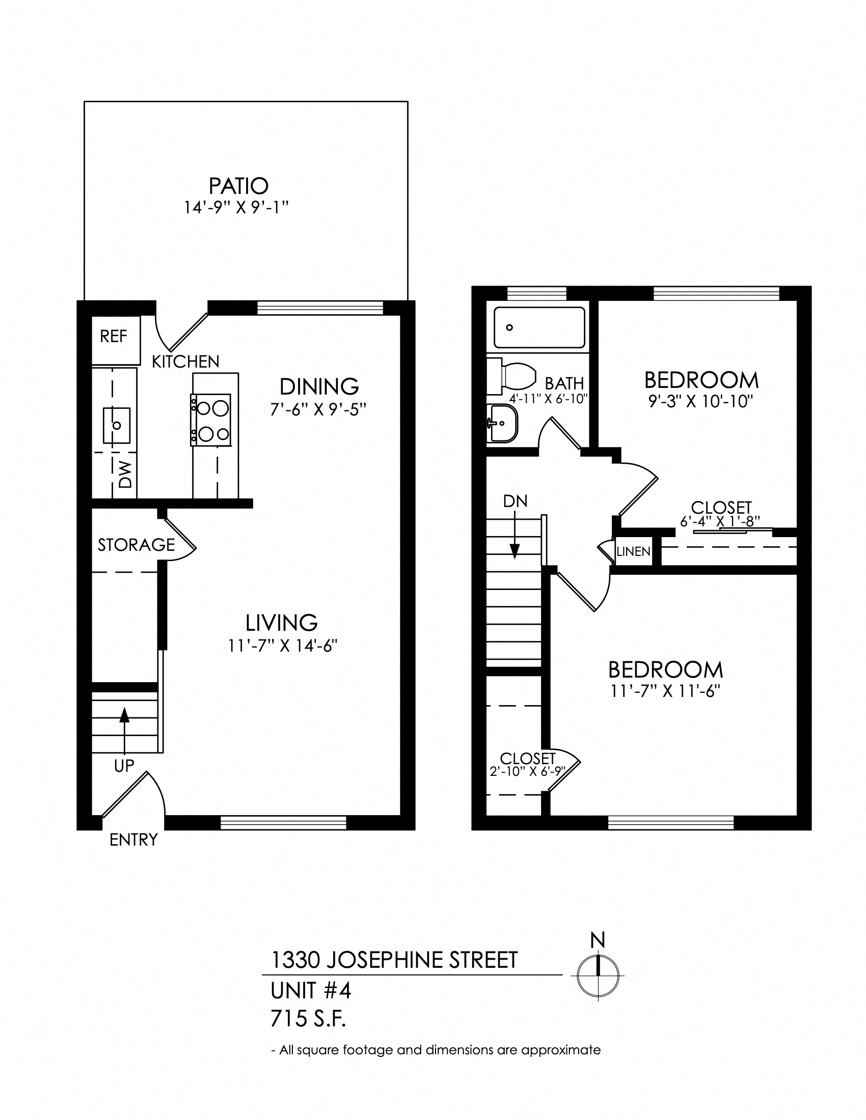 2 bed 1 bath