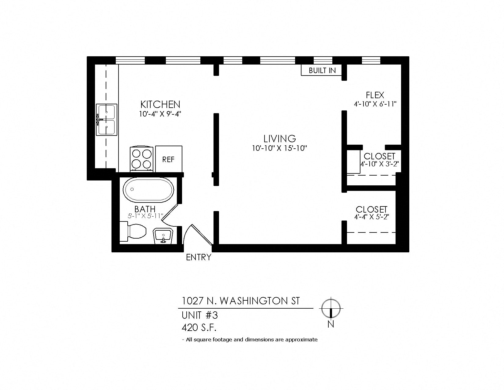 Studio apartment for rent in Denver