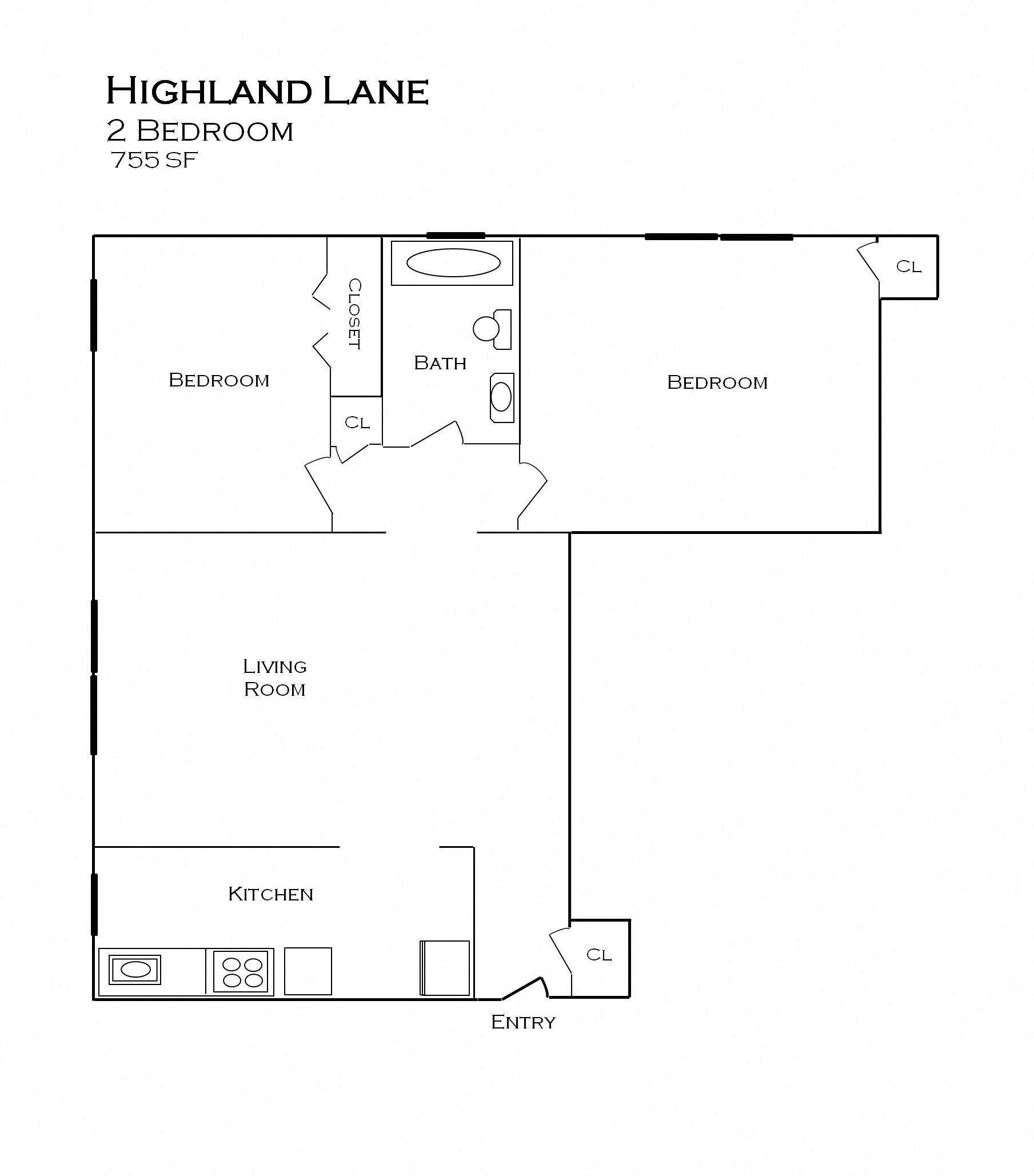 Floor Plans of Highland Lane Apartments in St. Paul, MN