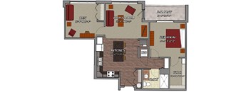 1 Bed 1 Bath Den Style C1