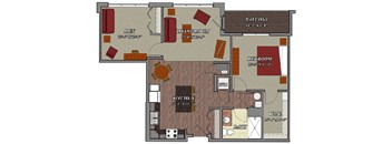 1 Bed 1 Bath Den Style C2