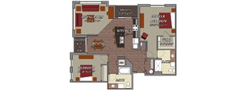 2 Bed 2 Bath Style D1