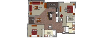 2 Bed 2 Bath Style D2