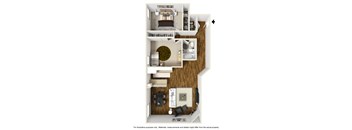 2 Bed 2 Bath Plan D at 430 Kelton, Los Angeles