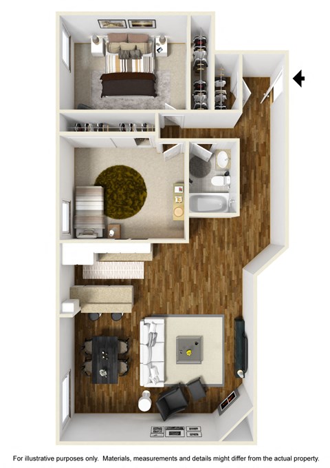 2 Bed 2 Bath Plan D at 430 Kelton, Los Angeles