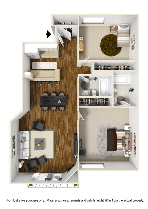 2 Bed 2 Bath Plan C at 430 Kelton, Los Angeles, CA, 90024