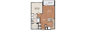 A3 Floor Plan at Berkshire Medical District, Dallas, TX, 75219