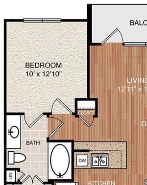 A1 Floor Plan A1 Floor Plan at Berkshire Medical District, Texas, 75219