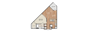 A2 Floor Plan at Berkshire Medical District, Dallas, TX, 75219