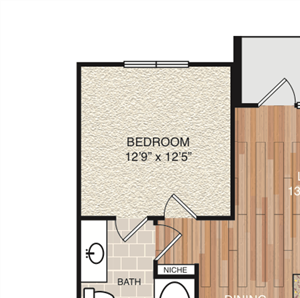 A4 Floor Plan A4 Floor Plan at Berkshire Medical District, Dallas, 75219
