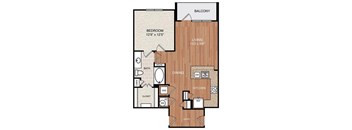 A6 Floor Plan at Berkshire Medical District, Dallas