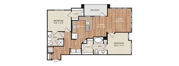 D3 Floor Plan at Berkshire Medical District, Texas, 75219