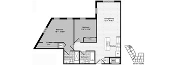 D1 Floor Plan at Gatehouse 75, Charlestown, Massachusetts