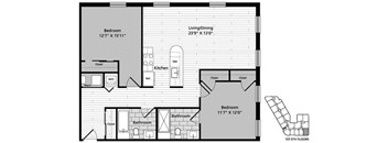 D2 Floor Plan at Gatehouse 75, Massachusetts