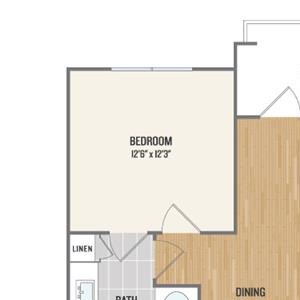A3 Floor Plan One-Bedroom Floor Plan at Berkshire Amber, Dallas, TX