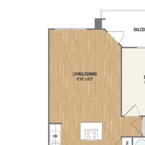 A8 Floor Plan One-Bedroom Floor Plan at Berkshire Amber, Texas, 75248