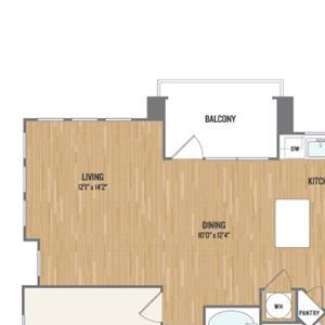 B4 Floor Plan Two-Bedroom Floor Plan at Berkshire Amber, Dallas, Texas