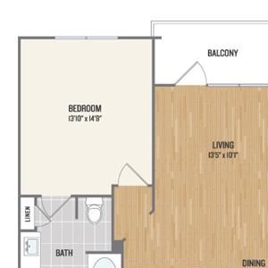 B6 Floor Plan Two-Bedroom Floor Plan at Berkshire Amber, Texas