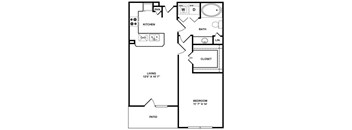 A1 Floor Plan at The Plaza Museum District, Houston, Texas