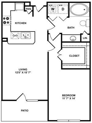 Floorplan Photos Gallery A1 Floor Plan at The Plaza Museum District, Houston, Texas
