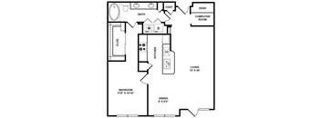 A5 Floor Plan at The Plaza Museum District, Texas, 77004