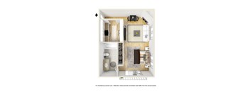 Studio Floor Plan at 1022 Tiverton, Los Angeles, 90024