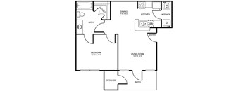 A1 Floor Plan at Stoneleigh on Spring Creek, Garland, TX, 75044