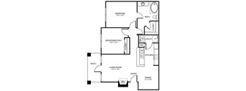 B2 Floor Plan at Stoneleigh on Spring Creek, Garland, TX, 75044