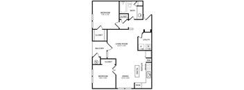 B1 Floor Plan at Highlands Hill Country, Austin, TX, 78745