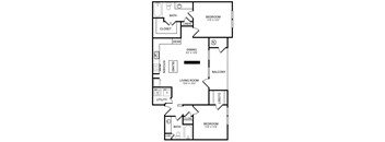 D1 Floor Plan at Highlands Hill Country, Austin, 78745