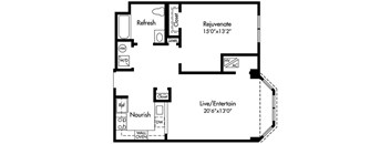 Select homes are ADA Accessible Apartments featuring Upgraded Kitchen with Granite Counters, Sleek Grey Plank Flooring, Open-Concept, 20-Foot Living Space, King Size Bedroom, Walk-in Closet, Spa Bath, Washer/Dryer and Optional Bay Window