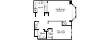 A3 Floor Plan at HighPoint, Massachusetts, 02169
