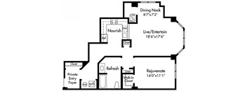 A6/A8 Floor Plan at HighPoint, Quincy, 02169