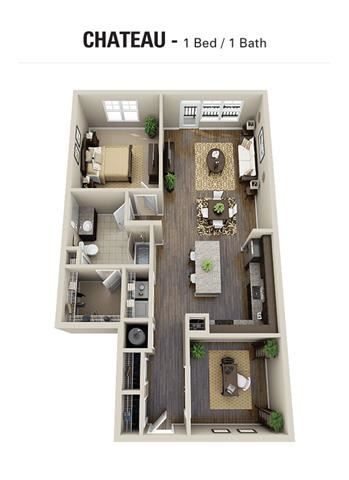Chateau Floor Plan Chateau Floor Plan at Berkshire Cameron Village, Raleigh, NC, 27605