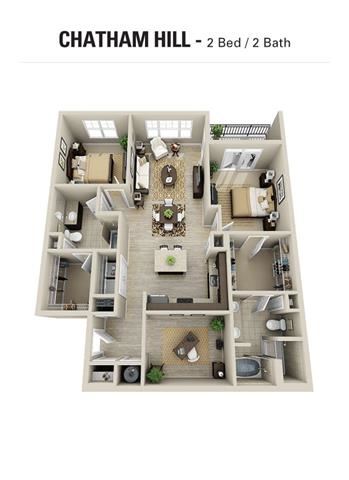 Chatham Hill Floor Plan Chatham Hill Floor Plan at Berkshire Cameron Village, Raleigh, NC