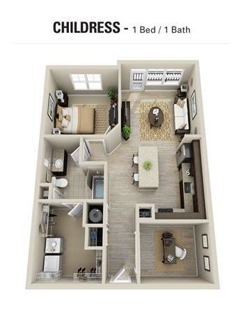 Childress Floor Plan Childress Floor Plan at Berkshire Cameron Village, Raleigh, 27605