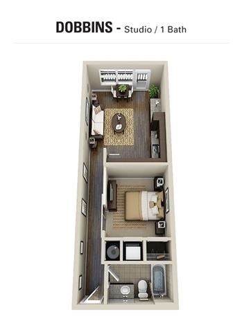 Dobbins Floor Plan Dobbins Floor Plan at Berkshire Cameron Village, Raleigh, North Carolina