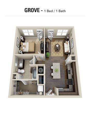 Grove Floor Plan Grove Floor Plan at Berkshire Cameron Village, Raleigh